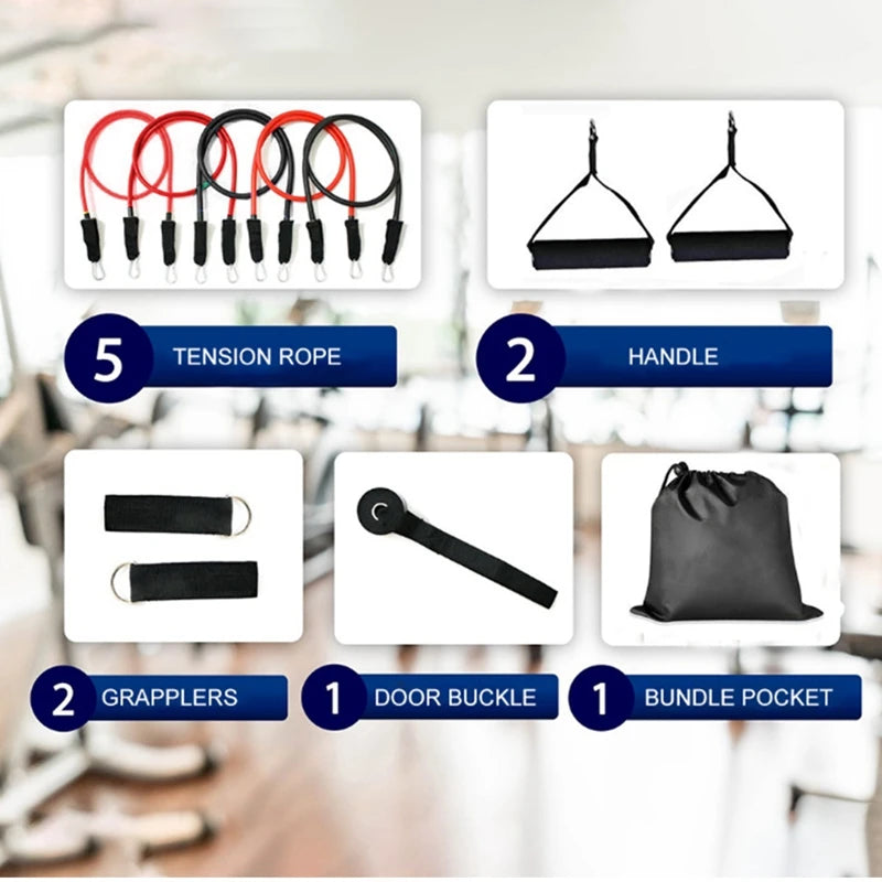Portable Pilates Bar Kit with Resistance Bands Fitness Stick Home Gym