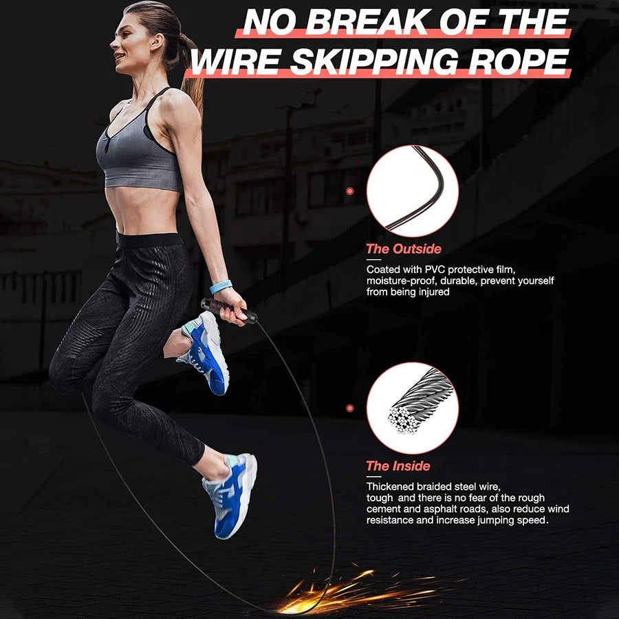 Rapid Speed Jump Rope Steel Wire Skipping Rope Exercise