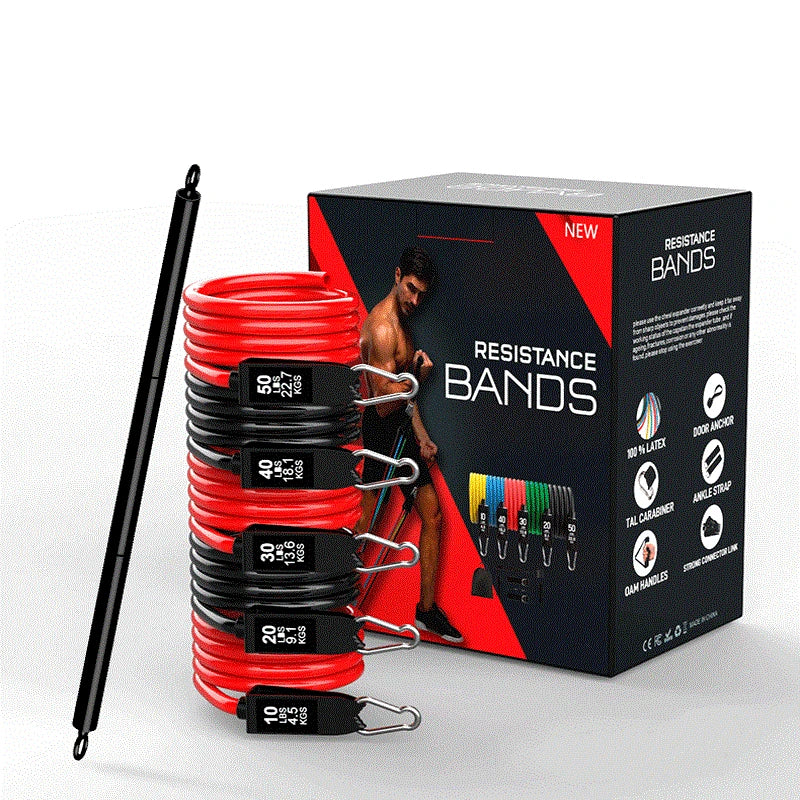 Portable Pilates Bar Kit with Resistance Bands Fitness Stick Home Gym