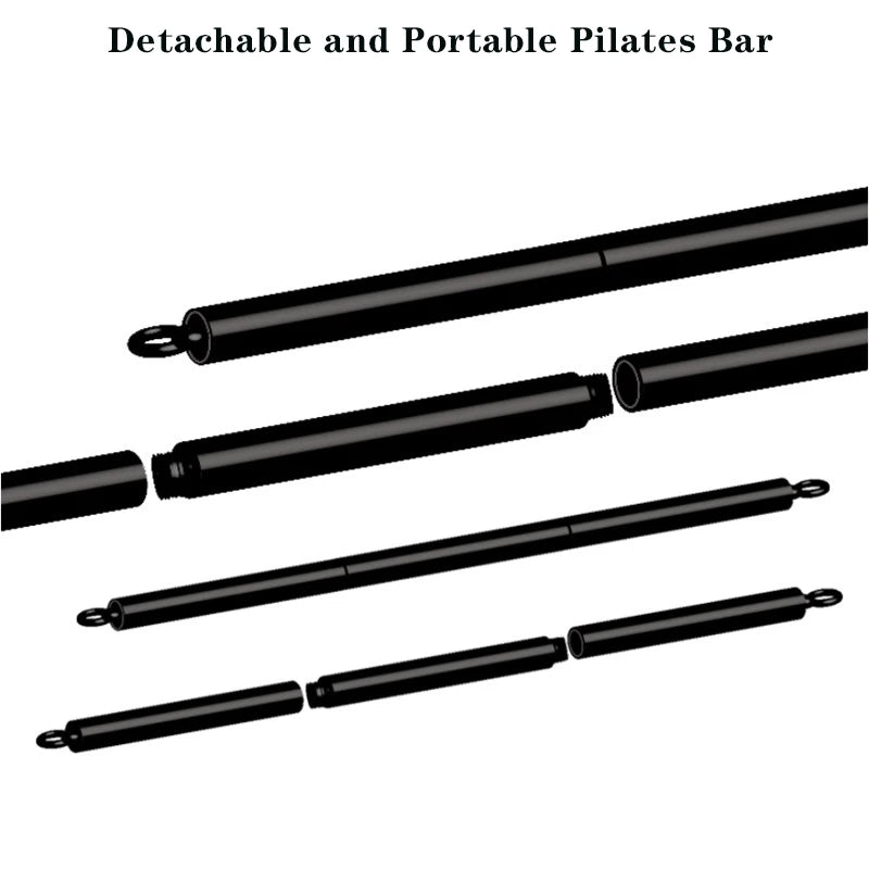 Portable Pilates Bar Kit with Resistance Bands Fitness Stick Home Gym
