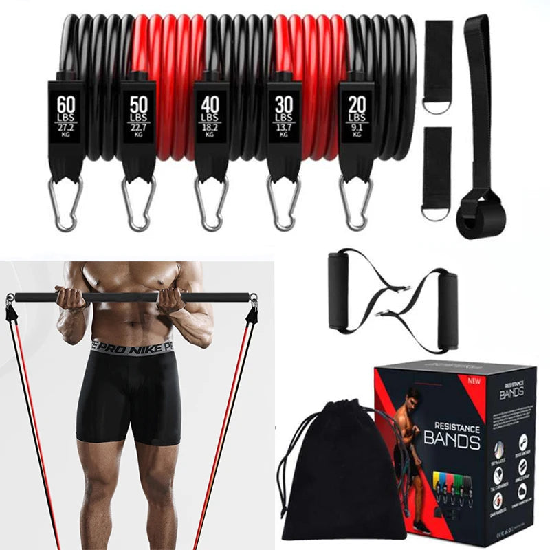 Portable Pilates Bar Kit with Resistance Bands Fitness Stick Home Gym