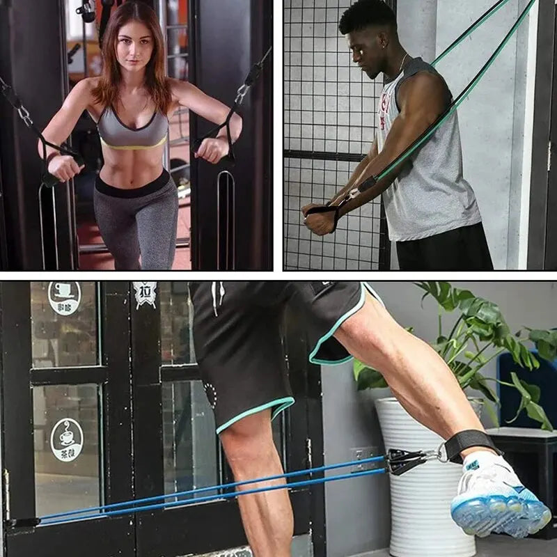 Workout Bands With Handles For Men Women, Strength Training Equipment At Home