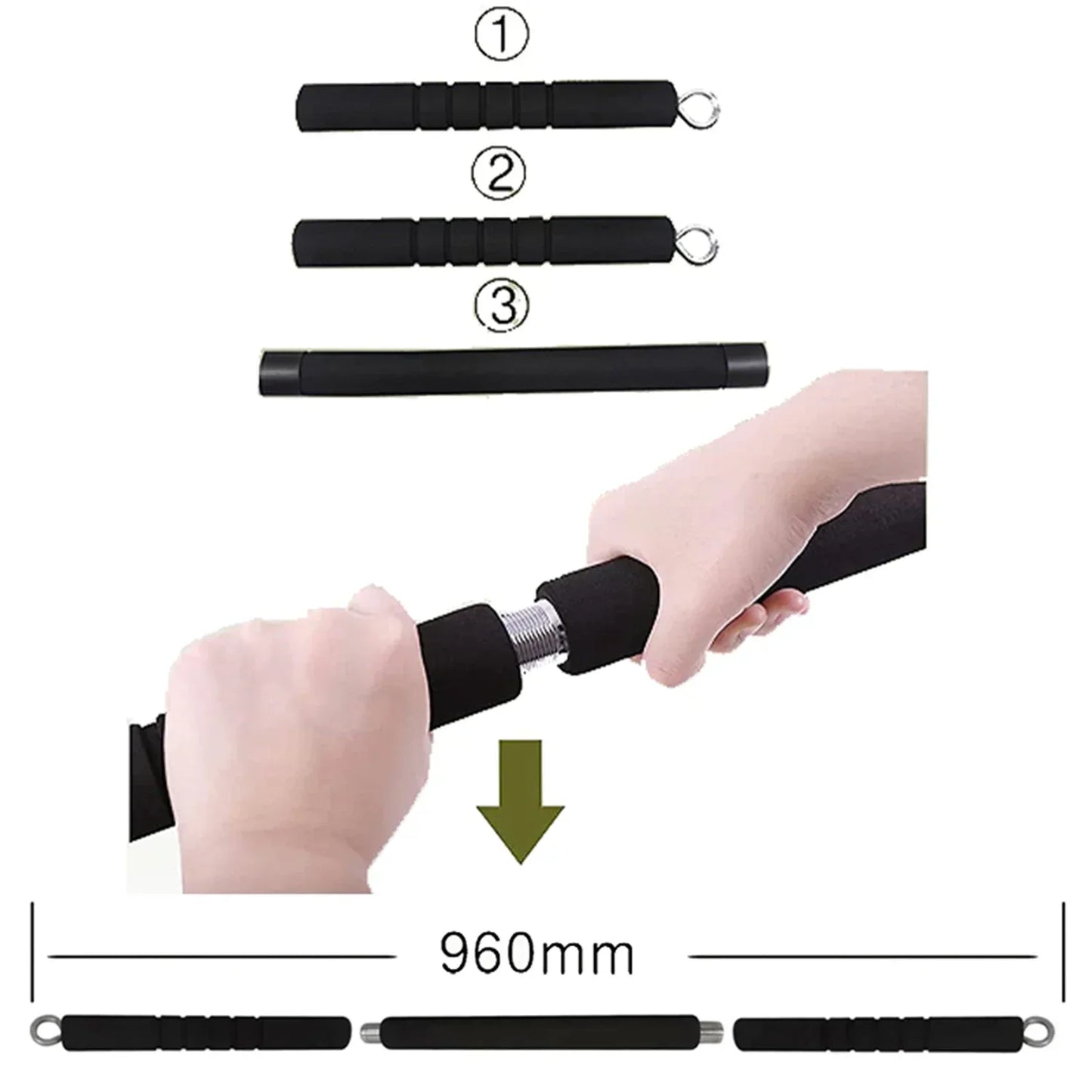 Portable Pilates Bar Kit with Resistance Bands Fitness Stick Home Gym