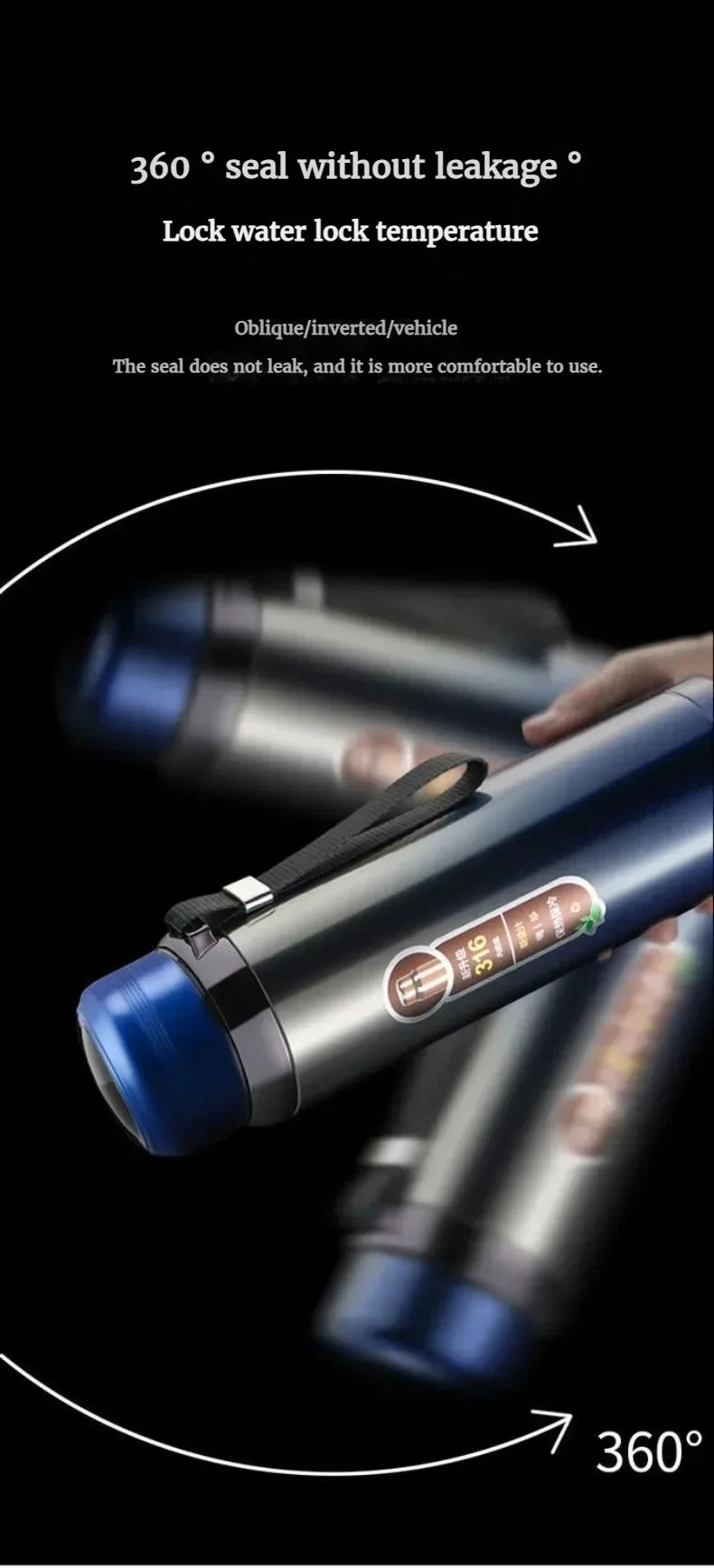 Stainless Steel Water Bottle with Intelligent Temperature