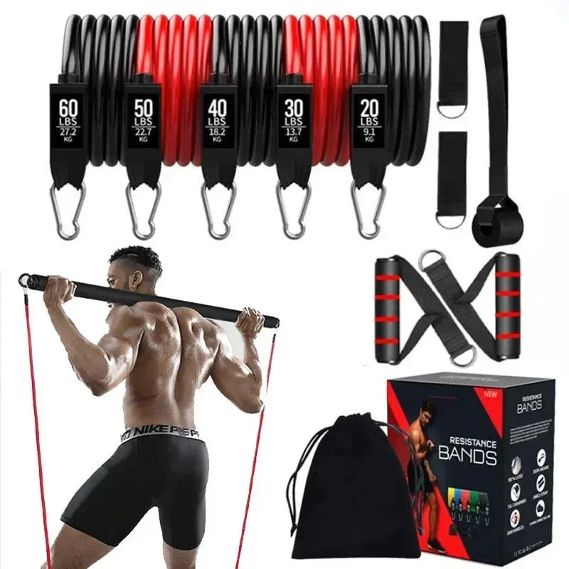 Portable Pilates Bar Kit with Resistance Bands Fitness Stick Home Gym