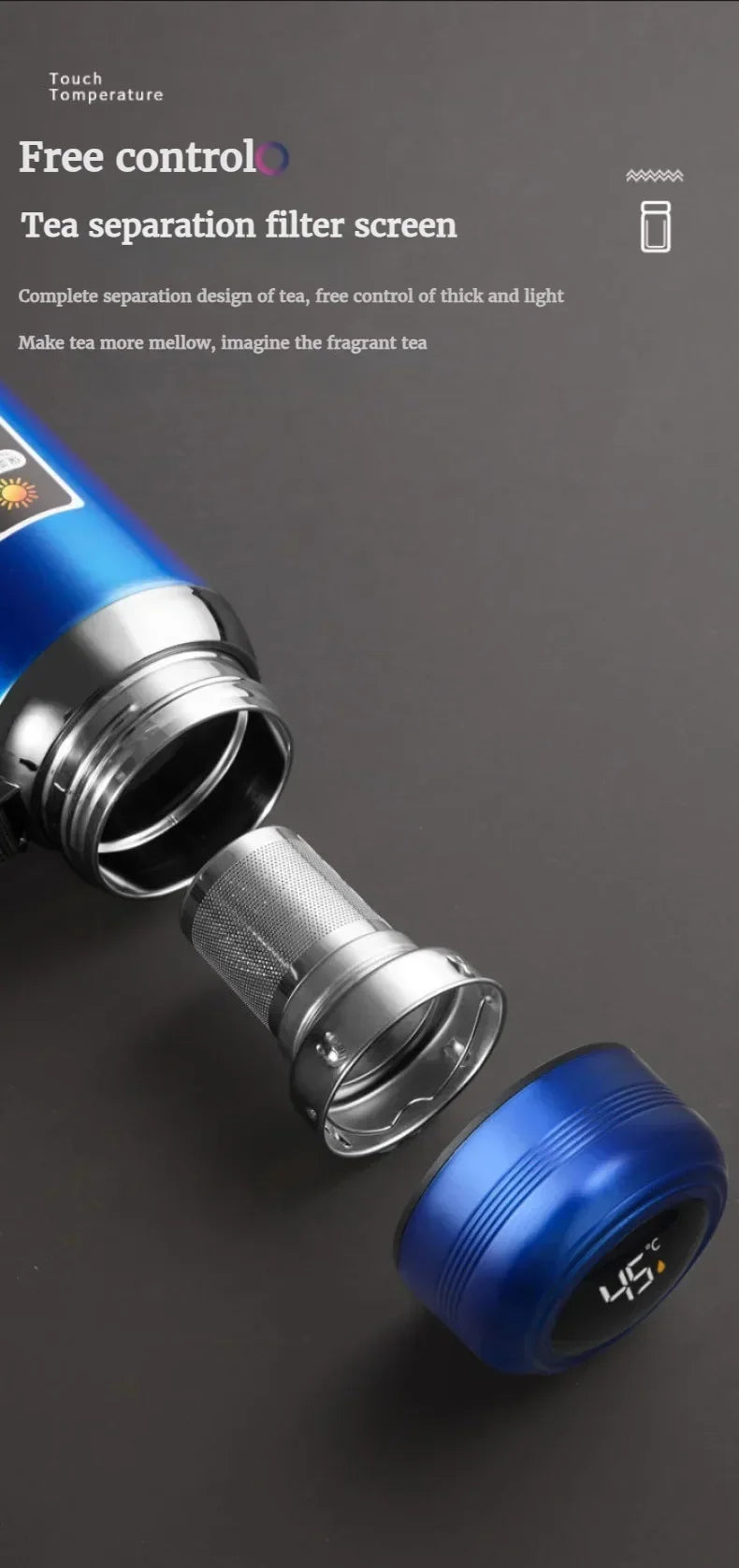 Stainless Steel Water Bottle with Intelligent Temperature