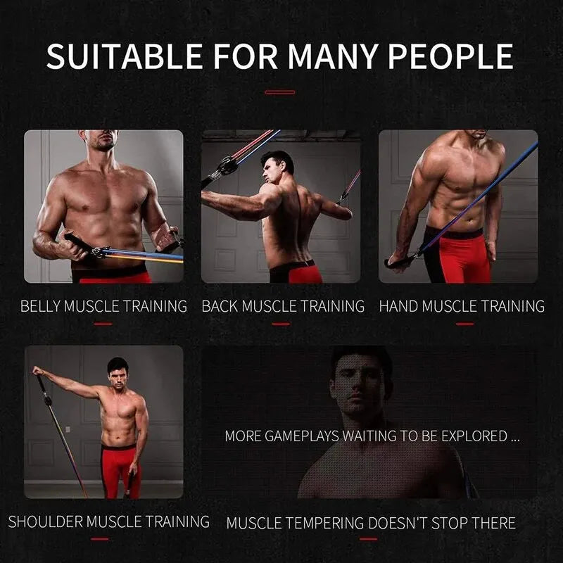 Workout Bands With Handles For Men Women, Strength Training Equipment At Home